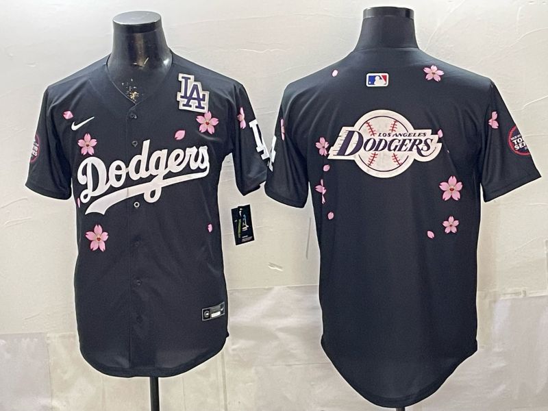 Men Nike 2026 Los Angeles Dodgers Blank Black Sakura Edition Game MLB Jersey 0024